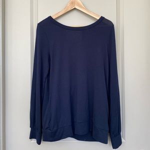 LOFT Navy Blue Women’s Open Back Cross Sweater, Size Medium